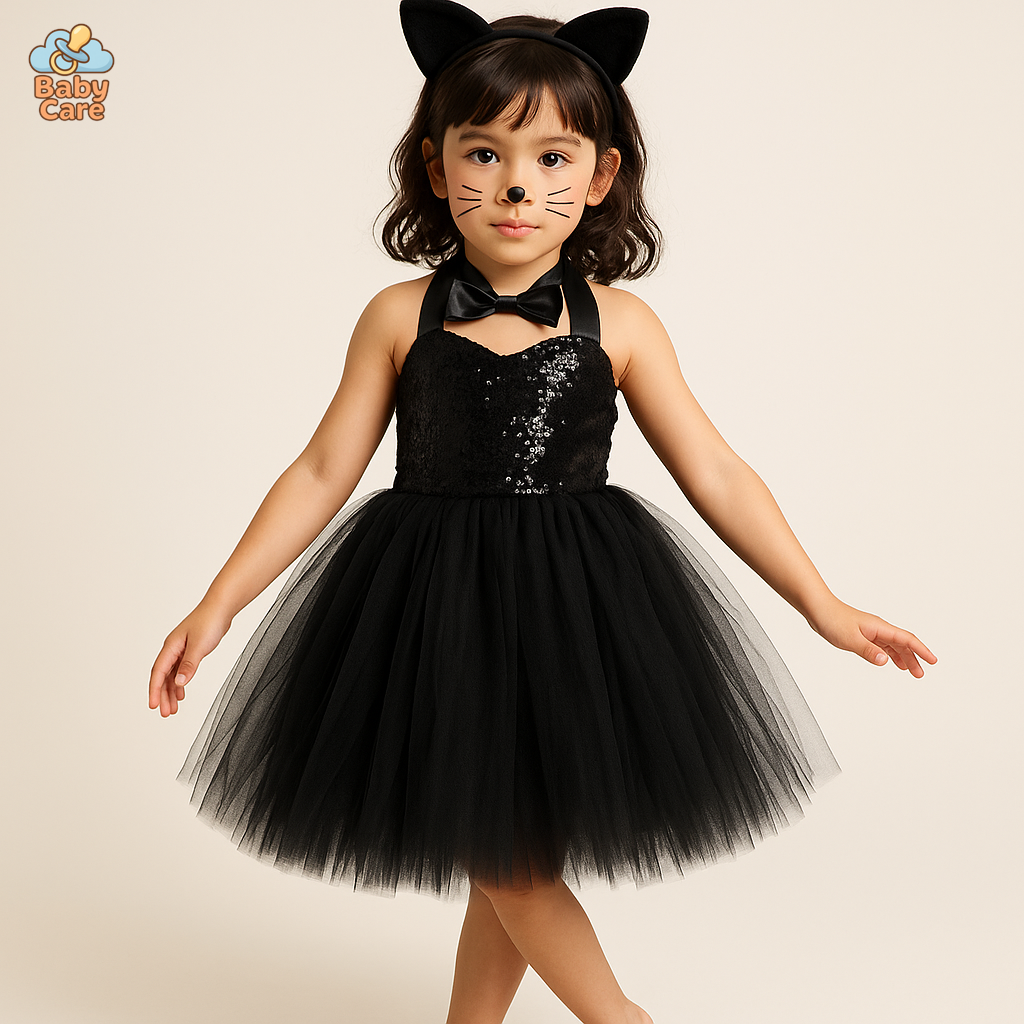 Déguisement Chat Noir Enfant avec Accessoires - vue de face