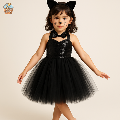 Déguisement Chat Noir Enfant avec Accessoires - vue de face
