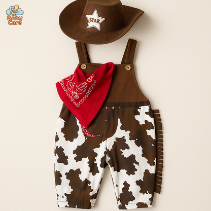 Déguisement cowboy bébé fille et garçon 3 pièces - vue de face