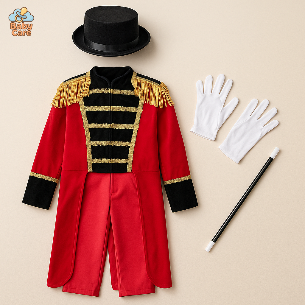 Déguisement de magicien de Cirque garçon Rouge - vue de face