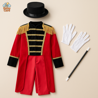Déguisement de magicien de Cirque garçon Rouge - vue de face