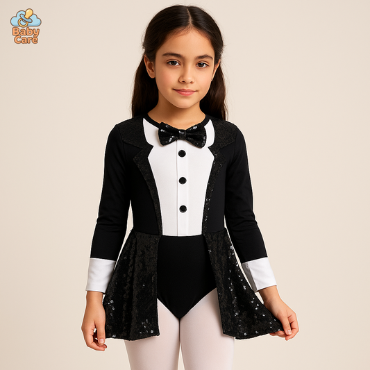 Déguisement de magicien Fille avec Paillettes Élégantes - vue de face