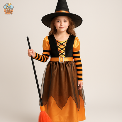 Déguisement de Sorcière Enfant avec Accessoires - vue de face