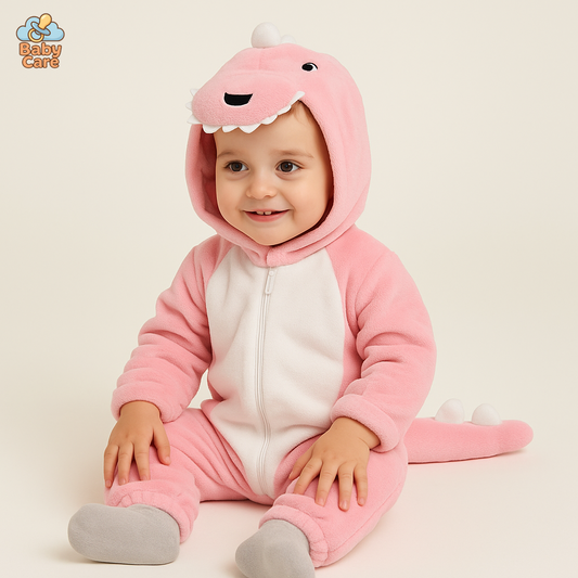 Déguisement Dinosaure Grenouillère Bébé Polaire Hiver - vue de face