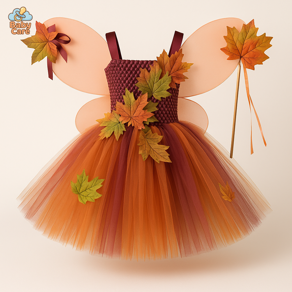 Déguisement fée Automne Enfant avec Tulle - vue de face