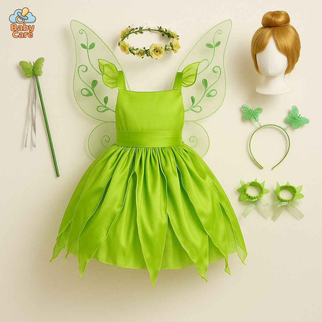 Déguisement fée Princesse Verte Ailée Enfant - vue de face