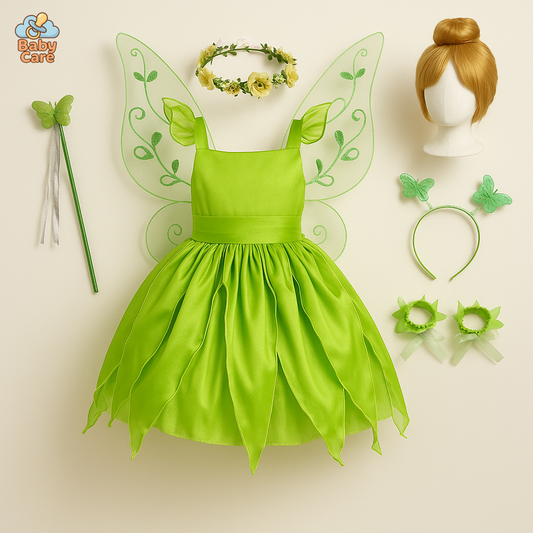 Déguisement fée Princesse Verte Ailée Enfant - vue de face