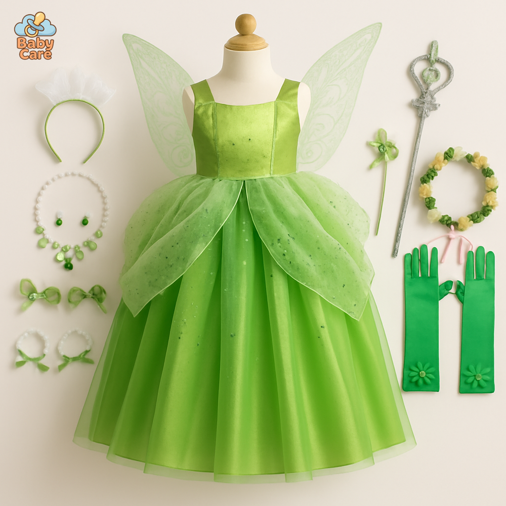 Déguisement fée Princesse Verte pour Enfant - vue de face