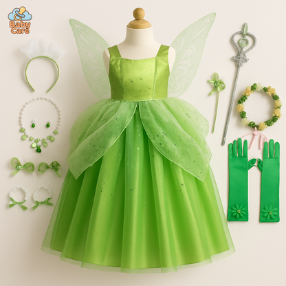 Déguisement fée Princesse Verte pour Enfant - vue de face