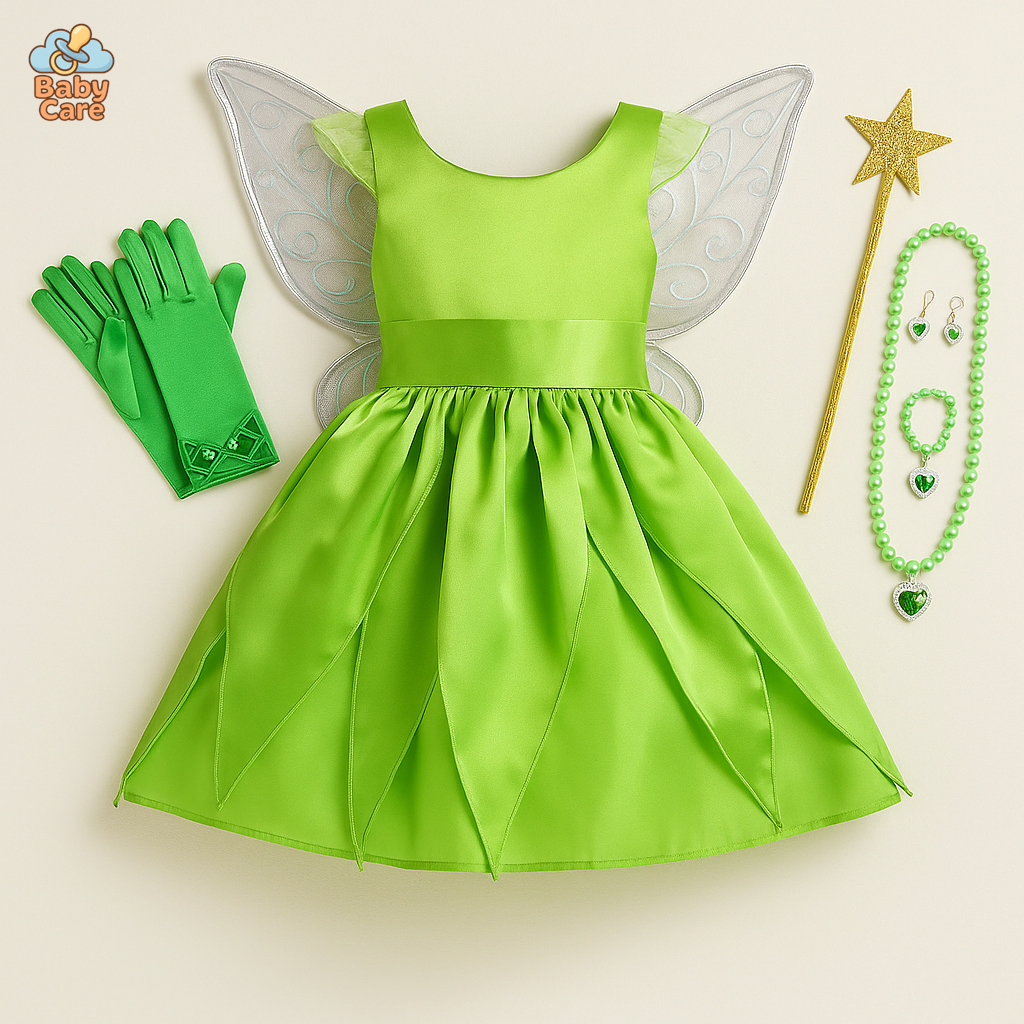 Déguisement fée Robe Verte Enfant - vue de face