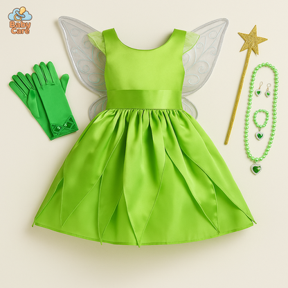 Déguisement fée Robe Verte Enfant - vue de face