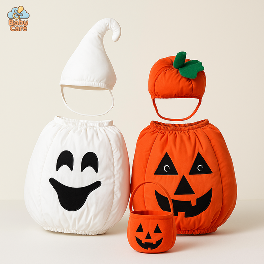 Déguisement halloween bébé Citrouille et Fantôme - vue de face
