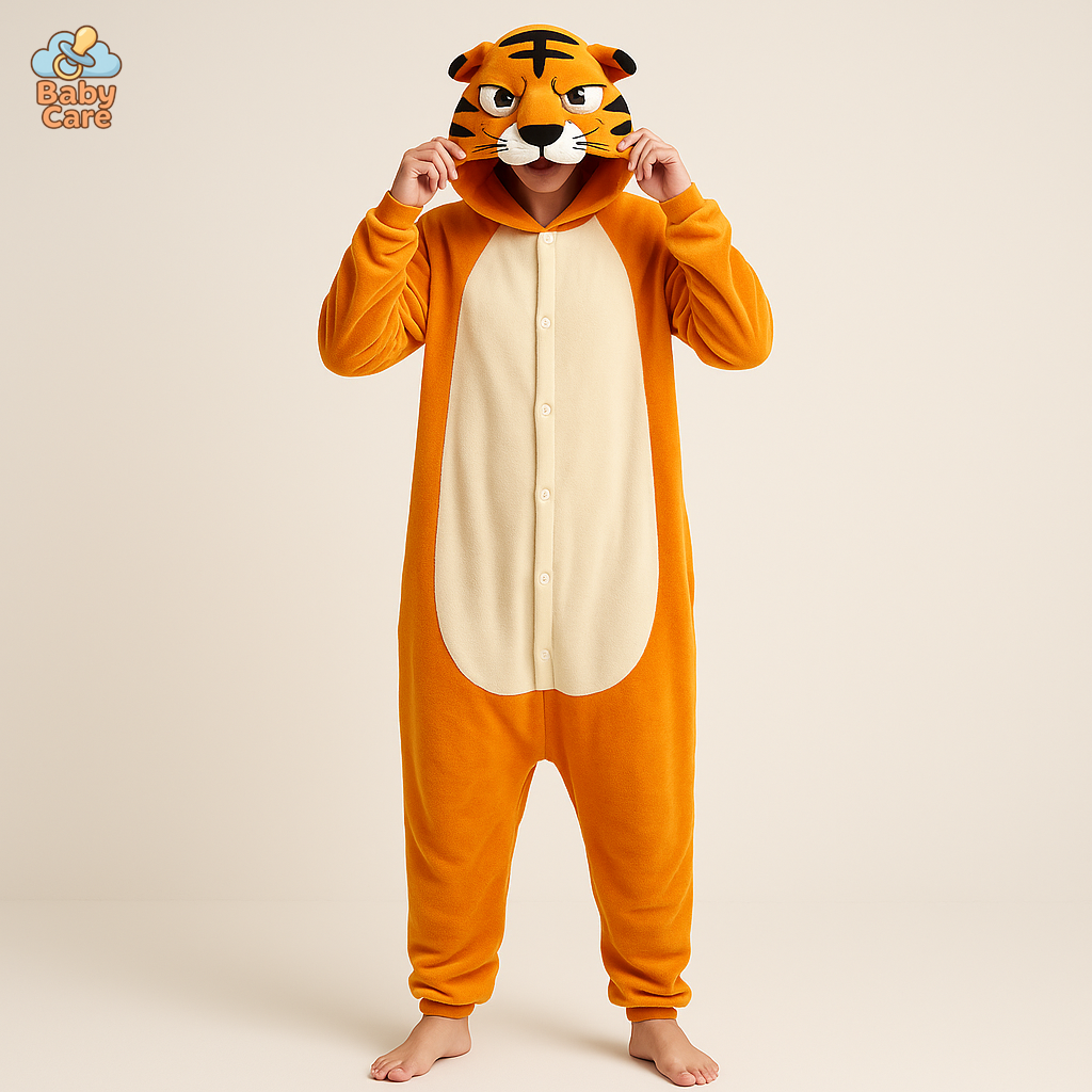 Déguisement lion Pyjama Douillet Unisexe en Polaire - vue de face