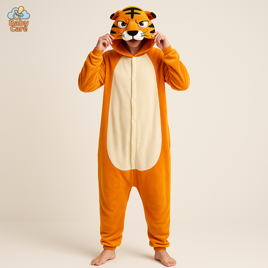 Déguisement lion Pyjama Douillet Unisexe en Polaire - vue de face