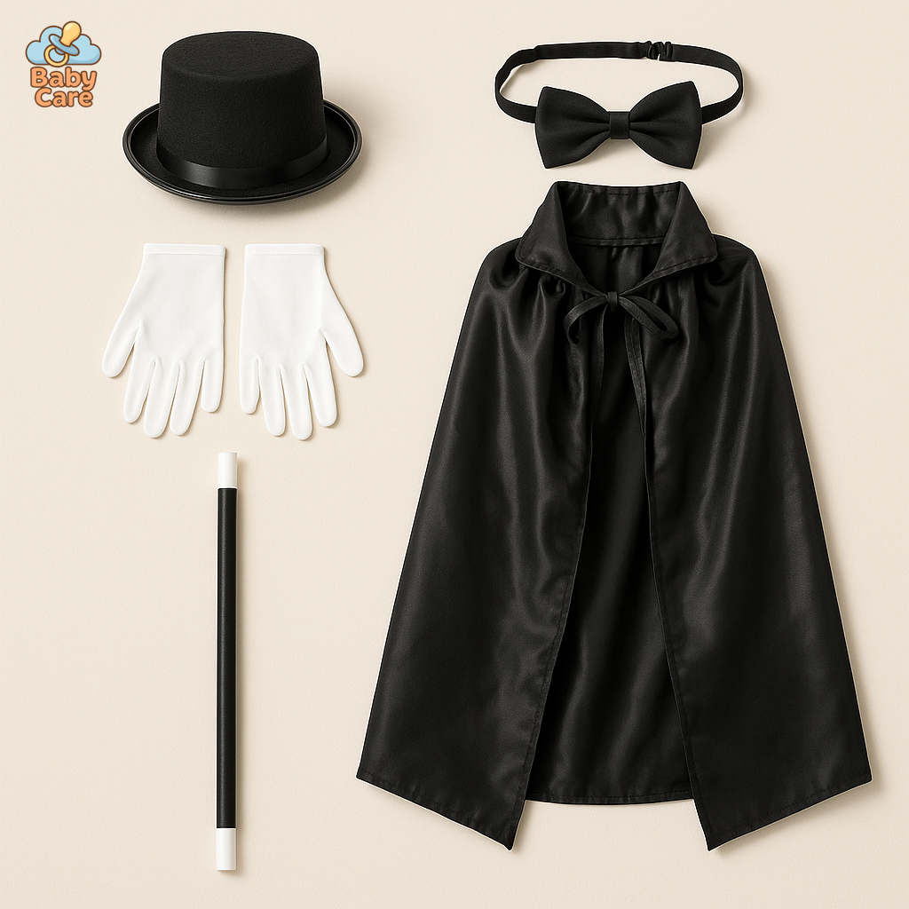 Déguisement Magicien Enfant Cape et Accessoires - vue de face