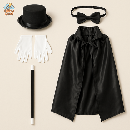 Déguisement Magicien Enfant Cape et Accessoires - vue de face