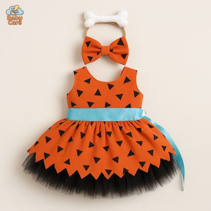 Déguisement pierrafeu carnaval bébé fille - vue de face