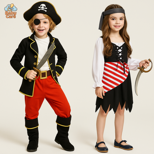 Déguisement pirate garçon et fille assorti - vue de face