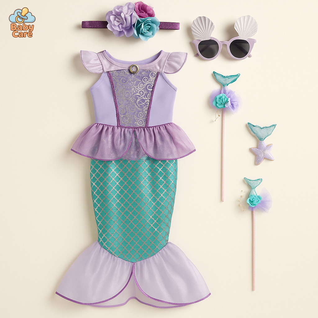 Déguisement Princesse Ariel Enfant Costume Anniversaire - vue de face