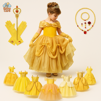 Déguisement Princesse Belle Enfant avec Accessoires - vue de face