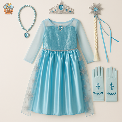 Déguisement Princesse Elsa Enfant Déguisement Bleu - vue de face
