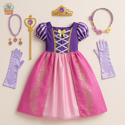 Déguisement Princesse Enfant Raiponce Costume Violet - vue de face