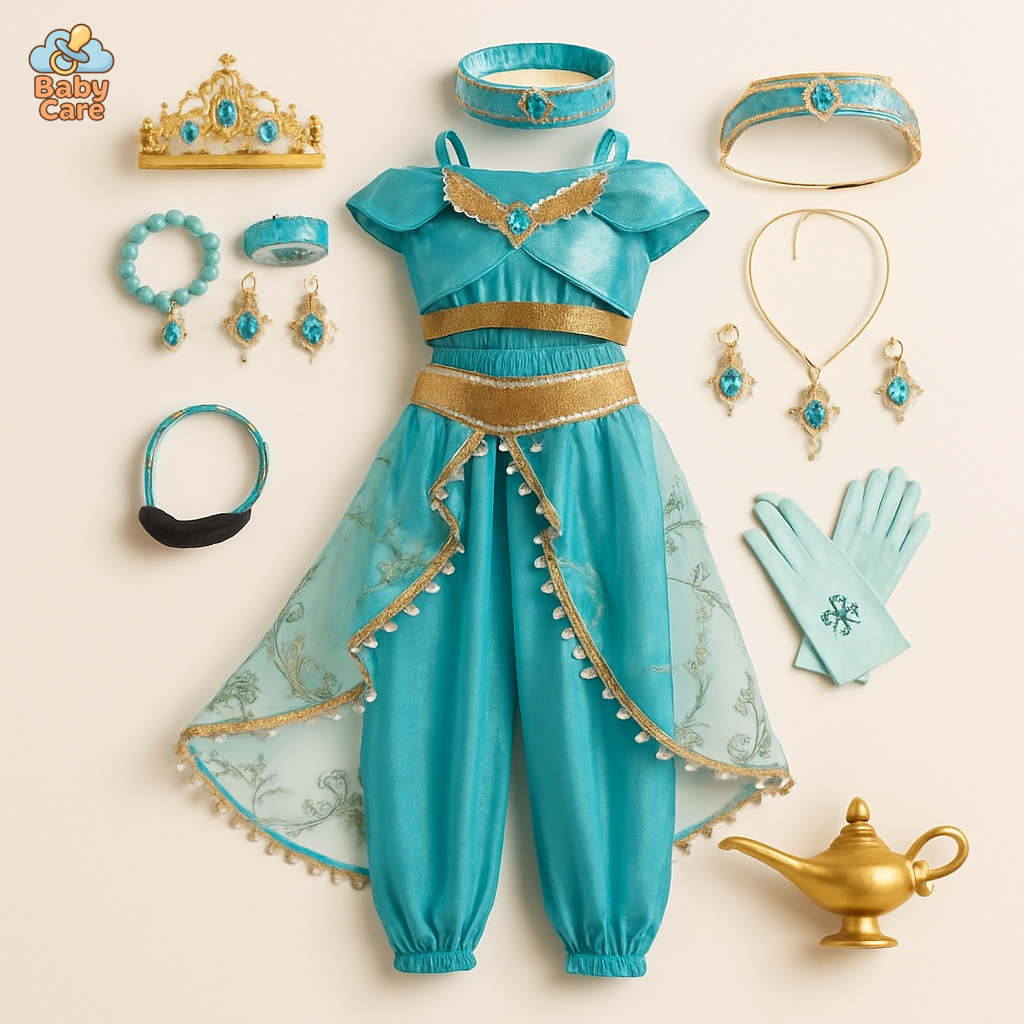 Déguisement Princesse Jasmine Fille Luxe - vue de face