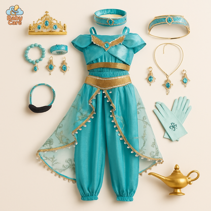 Déguisement Princesse Jasmine Fille Luxe - vue de face