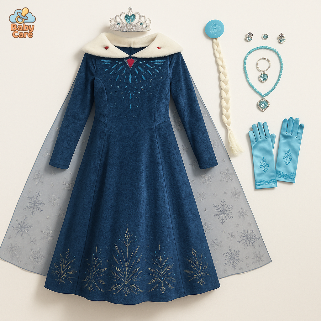 Déguisement Princesse Robe Elsa Anna Fille - vue de face