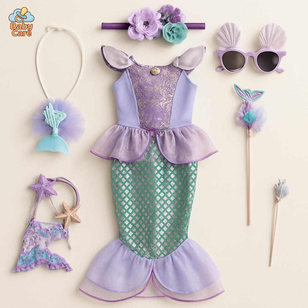 Déguisement Princesse Sirène Ariel Enfant Cosplay Féérique - vue de face
