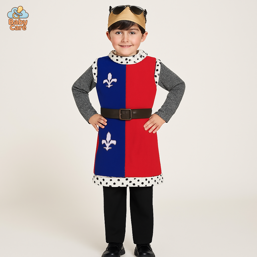 Déguisement roi Enfant Médiéval avec Cape - vue de face