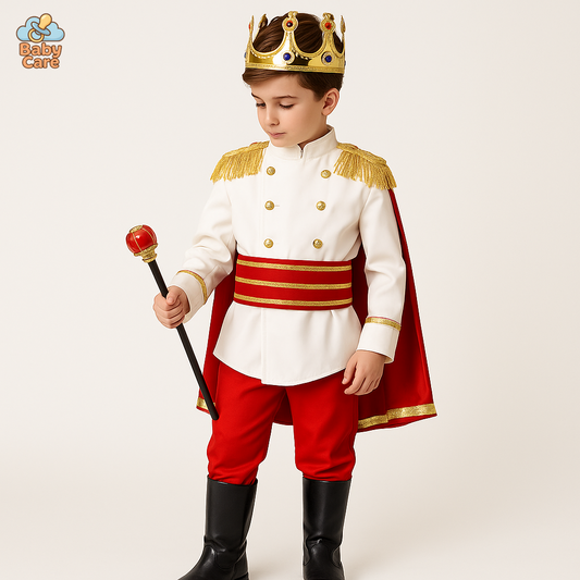 Déguisement roi Enfant Rouge avec Cape - vue de face