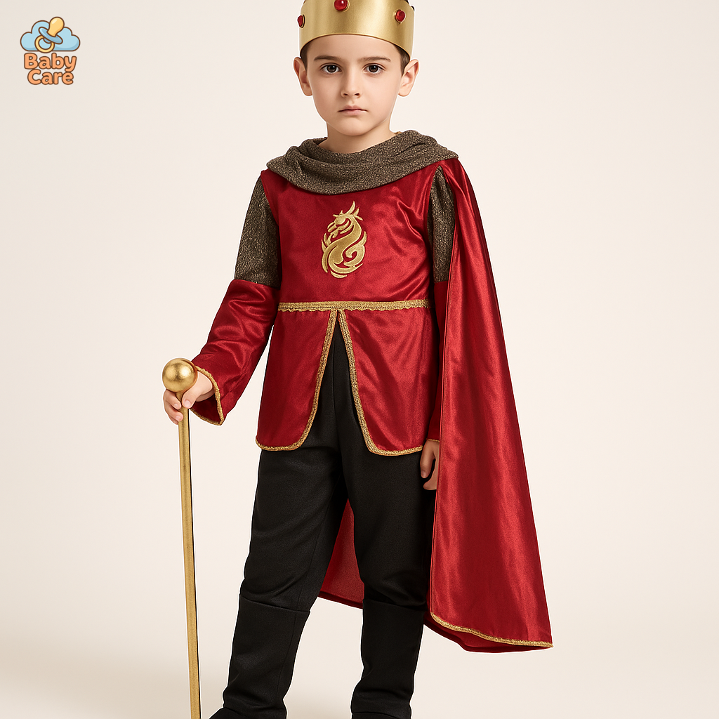 Déguisement roi Médiéval Enfant avec Cape - vue de face