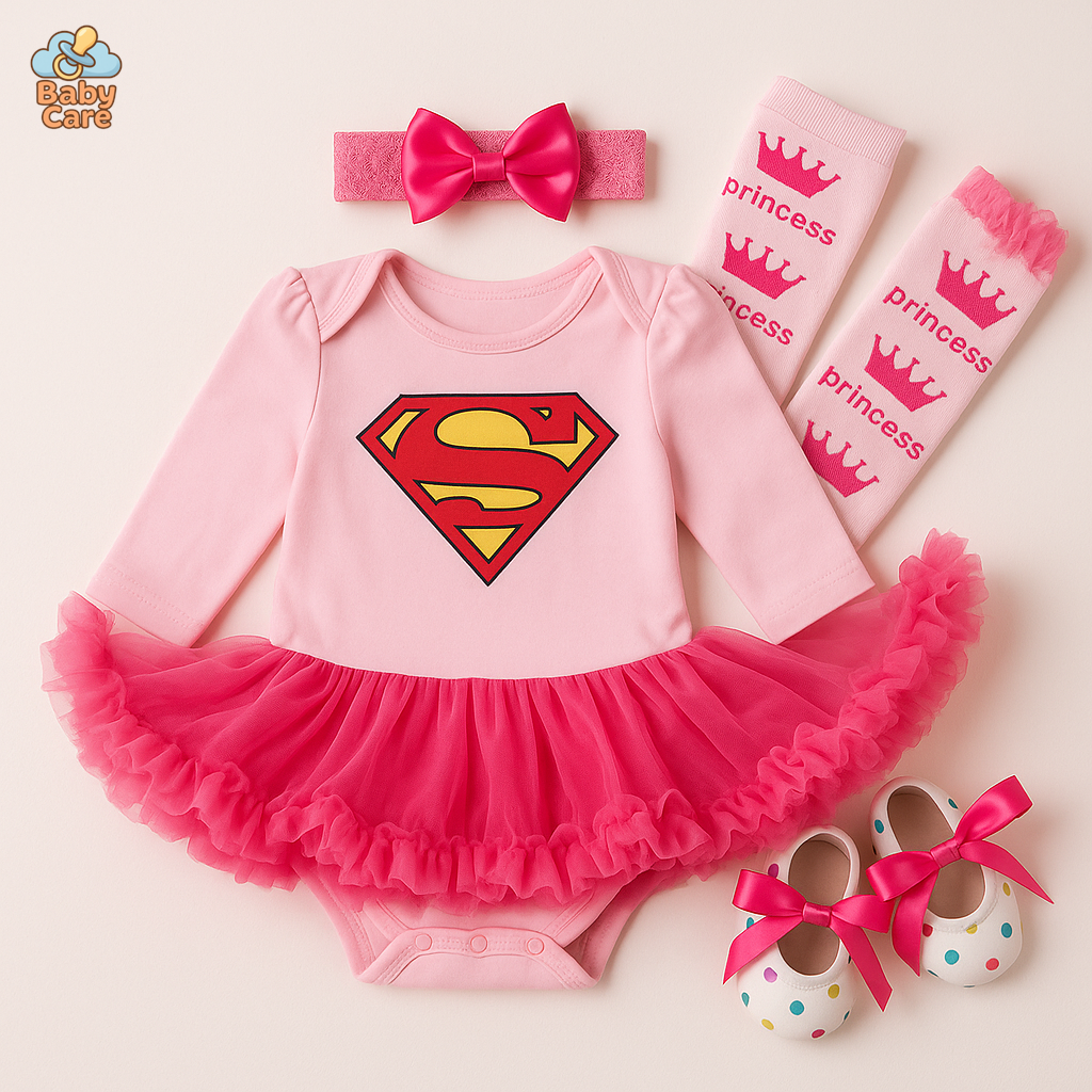 Déguisement super héros bébé fille carnaval - vue de face