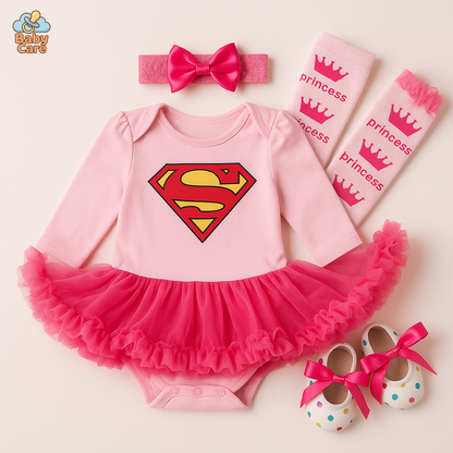 Déguisement super héros bébé fille carnaval - vue de face