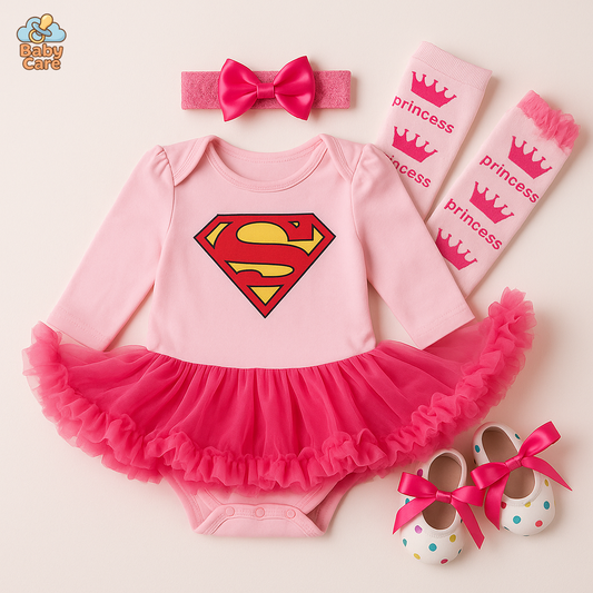 Déguisement super héros bébé fille carnaval - vue de face