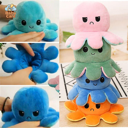 Peluche Poulpe Réversible Deux Couleurs à l'Humeur Changeante