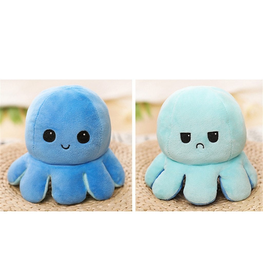 Peluche Poulpe Réversible Deux Couleurs à l'Humeur Changeante