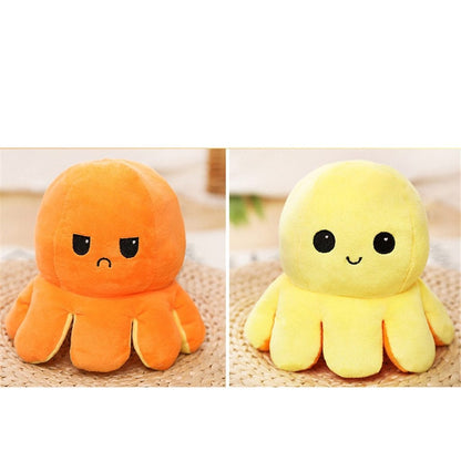 Peluche Poulpe Réversible Deux Couleurs à l'Humeur Changeante