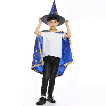 Déguisement de magicien Enfant Cape et Chapeau