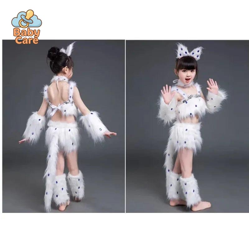 Déguisement Chat Blanc Fille Danse Cosplay