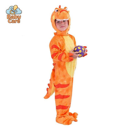 Déguisement Dinosaure Enfant Peluche Vert Orange