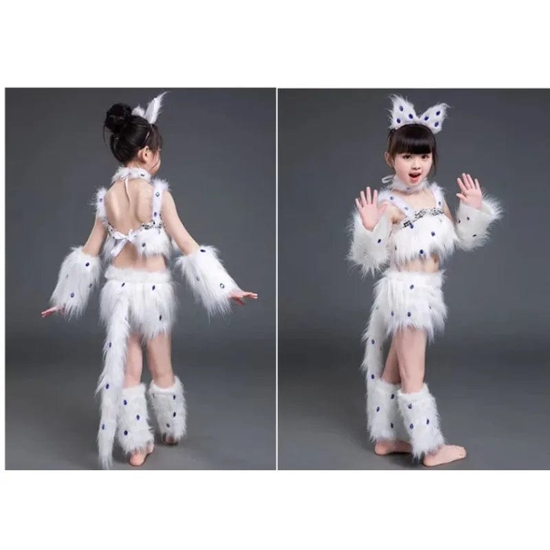 Déguisement Chat Blanc Fille Danse Cosplay