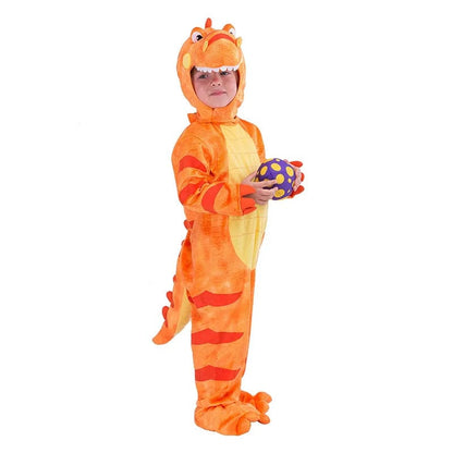 Déguisement Dinosaure Enfant Peluche Vert Orange