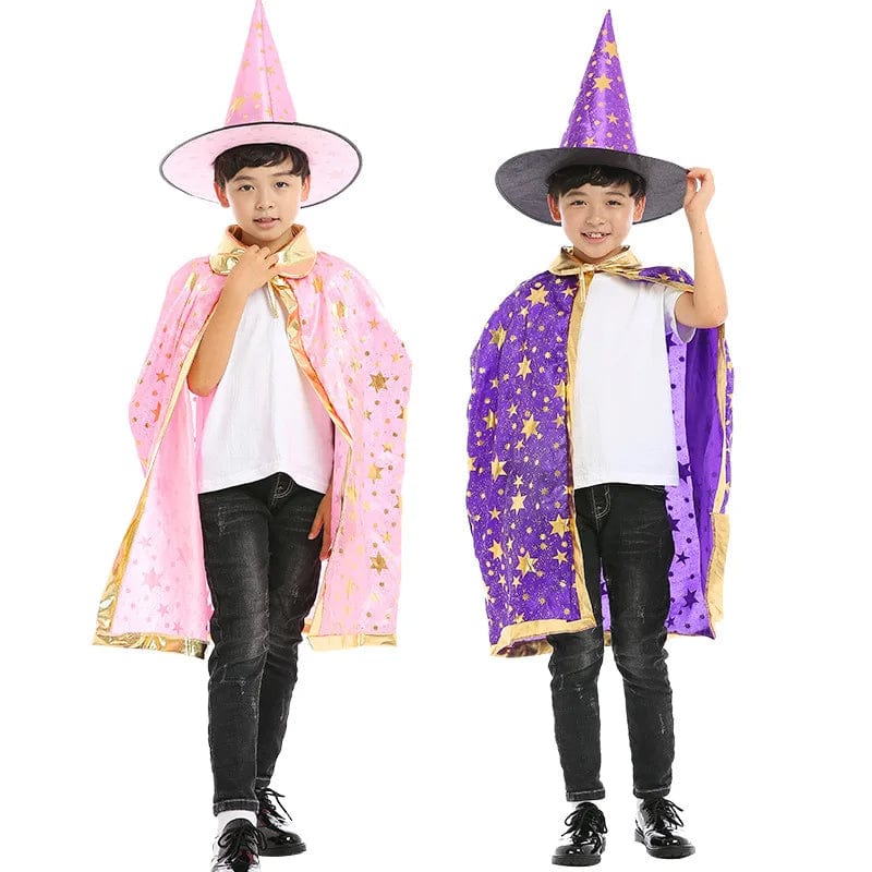 Déguisement de magicien Enfant Cape et Chapeau