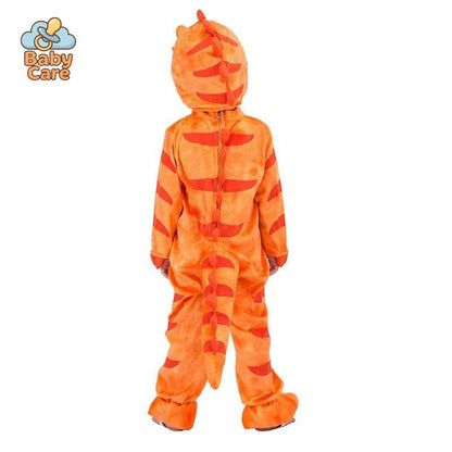 Déguisement Dinosaure Enfant Peluche Vert Orange