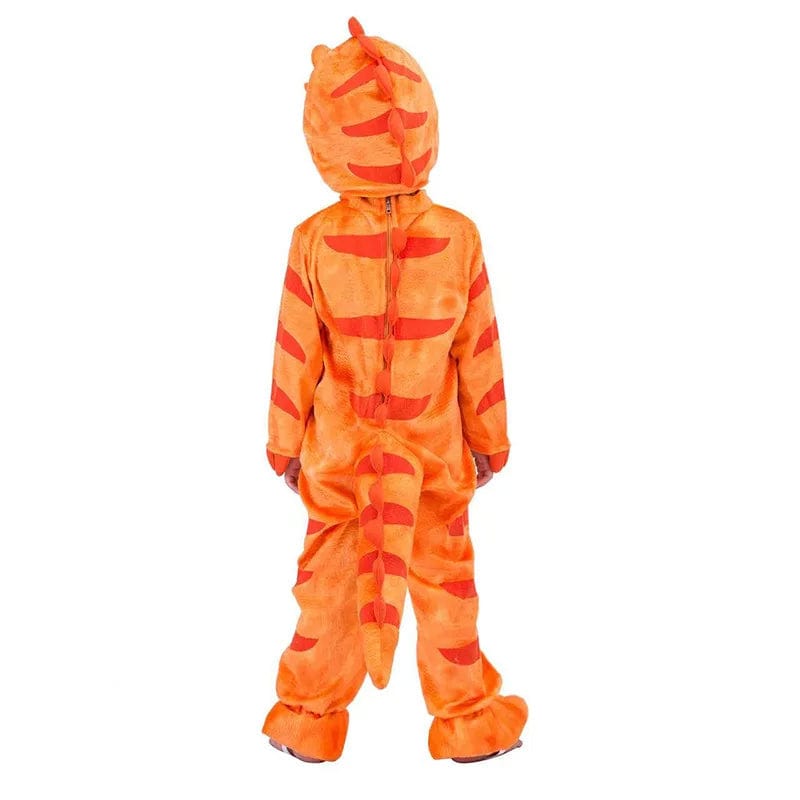 Déguisement Dinosaure Enfant Peluche Vert Orange