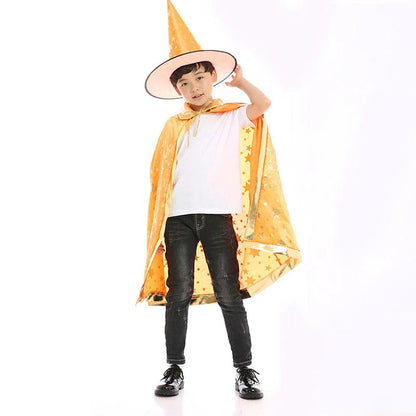 Déguisement de magicien Enfant Cape et Chapeau