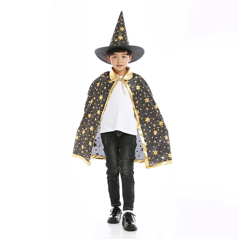 Déguisement de magicien Enfant Cape et Chapeau