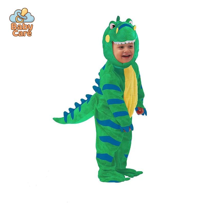 Déguisement Dinosaure Enfant Peluche Vert Orange